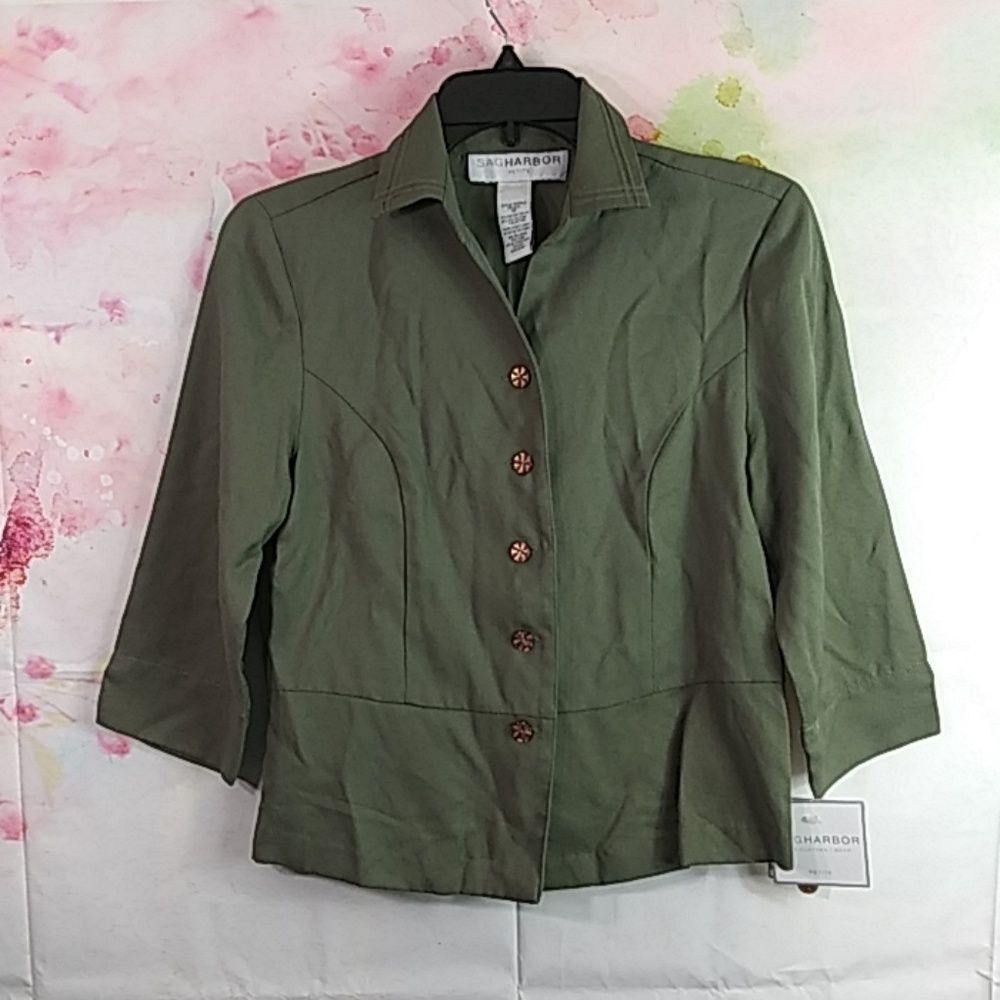 Sag Harbor Green 5 Button Blazer